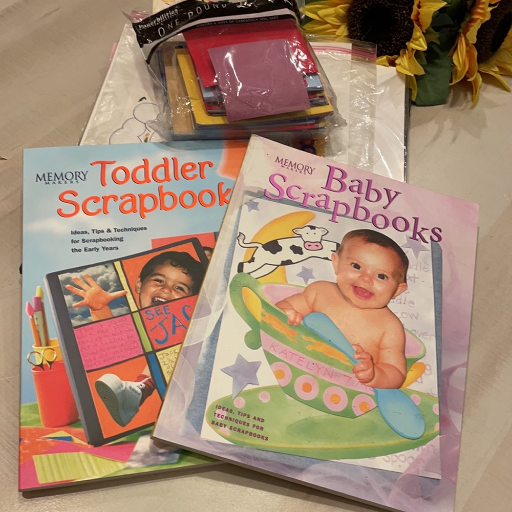 Baby & Toddler Scrapbook Ideas Book with loose paper bundle